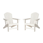 Elm PLUS Eco-Friendly White Recycled HDPE Outdoor Adirondack Chairs, Set of 2