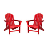 Elm PLUS Eco-Friendly Red Recycled HDPE Outdoor Adirondack Chairs, Set of 2