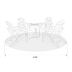 Elm PLUS 1 Piece 30000-BTU Round Slates Top Aluminum Propane Fire Pit Table and 4 Piece White HDPE Folding Adirondack Chairs