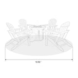 Elm PLUS 1 Piece 30000-BTU Round Slates Top Aluminum Propane Fire Pit Table and 4 Piece Red HDPE Folding Adirondack Chairs