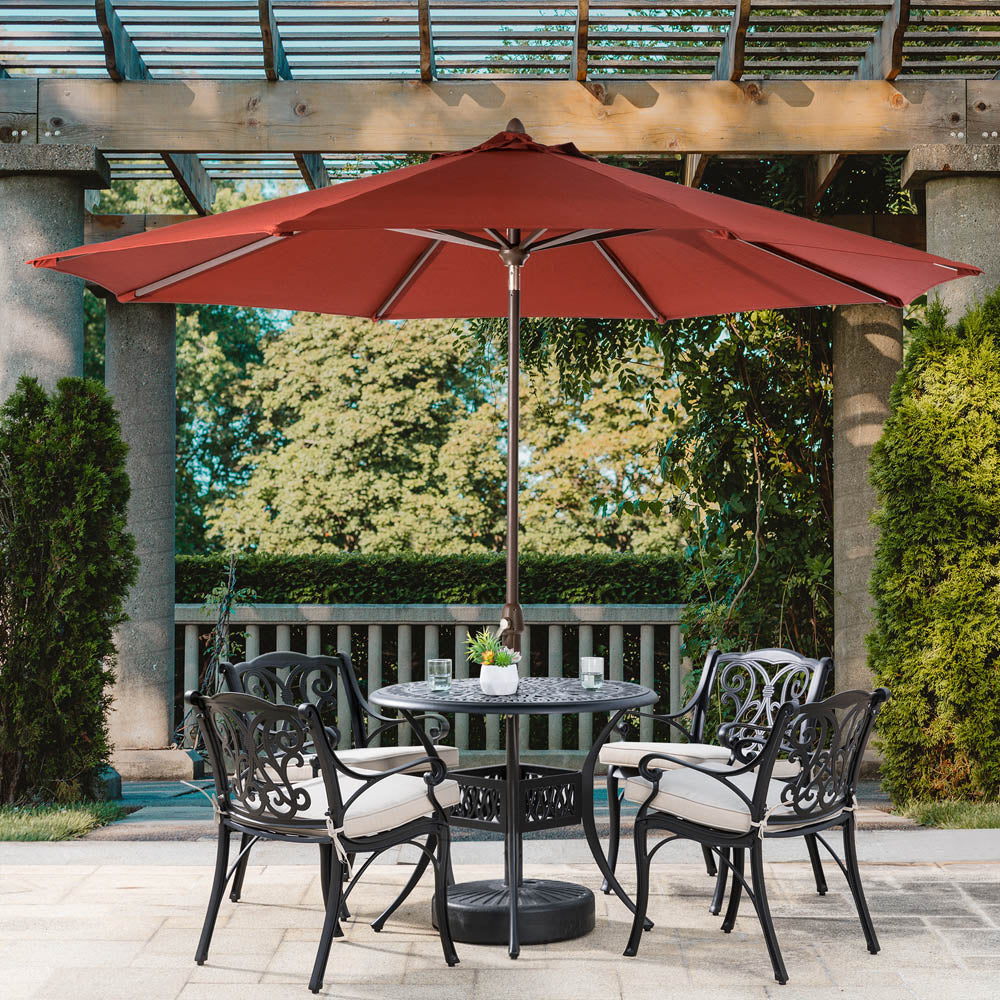 9 ft. aluminum market auto tilt patio umbrella in almond 9 ft. Aluminum Auto Tilt Market Patio Umbrella in Wine Red Olefin Canopy