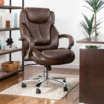 Elm PLUS Coffee Big and Tall Air PU Leather Gaslift Adjustable Height Swivel Executive Chair