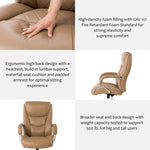 Elm PLUS Camel Big and Tall Air PU Leather Gaslift Adjustable Height Swivel Executive Chair