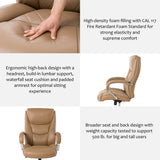 Elm PLUS Camel Big and Tall Air PU Leather Gaslift Adjustable Height Swivel Executive Chair