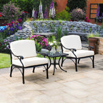 Elm PLUS 3 Piece Cast Aluminium Patio Sectional Sofa Set with Beige Cushions, Olefin Fabric