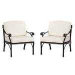 Elm PLUS 2 Piece Cast Aluminium Patio Sofa Chair with Beige Cushion, Olefin Fabric