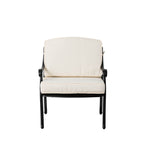 Elm PLUS 2 Piece Cast Aluminium Patio Sofa Chair with Beige Cushion, Olefin Fabric