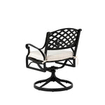 Elm PLUS 2 Piece Cast Aluminium Patio Dining Swivel Chair with Beige Cushion, Olefin Fabric