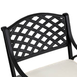 Elm PLUS 2 Piece Cast Aluminium Patio Dining Swivel Chair with Beige Cushion, Olefin Fabric