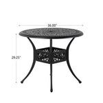 Elm PLUS 36"D Cast Aluminium Patio Dining Table