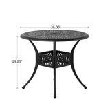 Elm PLUS 36"D Cast Aluminium Patio Dining Table