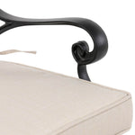 Elm PLUS Set of 2 Cast Aluminium Dining Chairs with Beige Cushions, Olefin Fabric