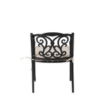 Elm PLUS Set of 2 Cast Aluminium Dining Chairs with Beige Cushions, Olefin Fabric