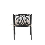 Elm PLUS Set of 2 Cast Aluminium Dining Chairs with Beige Cushions, Olefin Fabric