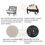 Elm PLUS 5 Piece Cast Aluminium Dining Set with Beige Cushions, Olefin Fabric