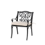 Elm PLUS 5 Piece Cast Aluminium Dining Set with Beige Cushions, Olefin Fabric
