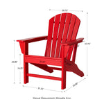 Elm PLUS Eco-Friendly Red Recycled HDPE Outdoor Adirondack Chair