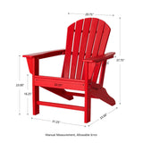 Elm PLUS Eco-Friendly Red Recycled HDPE Outdoor Adirondack Chair