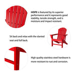 Elm PLUS Eco-Friendly Red Recycled HDPE Outdoor Adirondack Chair