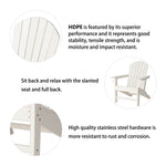 Elm PLUS Eco-Friendly White Recycled HDPE Outdoor Adirondack Chair