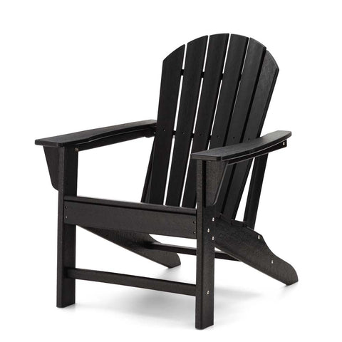 Elm PLUS Eco-Friendly Black Recycled HDPE Outdoor Adirondack Chair