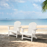 Elm PLUS Eco-Friendly White Recycled HDPE Outdoor Adirondack Chairs, Set of 2