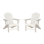 Elm PLUS Eco-Friendly White Recycled HDPE Outdoor Adirondack Chairs, Set of 2