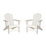 Elm PLUS Eco-Friendly White Recycled HDPE Outdoor Adirondack Chairs, Set of 2