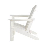 Elm PLUS Eco-Friendly White Recycled HDPE Outdoor Adirondack Chairs, Set of 2