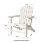 Elm PLUS Eco-Friendly White Recycled HDPE Outdoor Adirondack Chairs, Set of 2