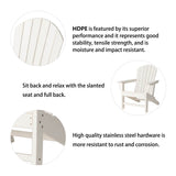Elm PLUS Eco-Friendly White Recycled HDPE Outdoor Adirondack Chairs, Set of 2