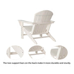 Elm PLUS Eco-Friendly White Recycled HDPE Outdoor Adirondack Chairs, Set of 2