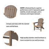 Elm PLUS Eco-Friendly Tan Recycled HDPE Outdoor Adirondack Chairs, Set of 2