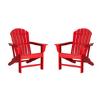 Elm PLUS Eco-Friendly Red Recycled HDPE Outdoor Adirondack Chairs, Set of 2