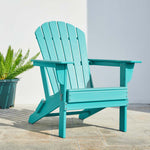 Elm PLUS Outdoor Patio Aqua HDPE Folding Adirondack Chair