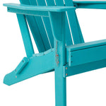 Elm PLUS Outdoor Patio Aqua HDPE Folding Adirondack Chair