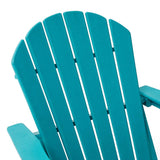 Elm PLUS Outdoor Patio Aqua HDPE Folding Adirondack Chair