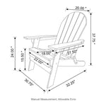 Elm PLUS Outdoor Patio Aqua HDPE Folding Adirondack Chair