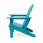 Elm PLUS Outdoor Patio Aqua HDPE Folding Adirondack Chair