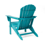 Elm PLUS Outdoor Patio Aqua HDPE Folding Adirondack Chair