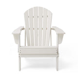 Elm PLUS Outdoor Patio White HDPE Folding Adirondack Chair