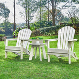 Elm PLUS Outdoor Patio White HDPE Folding Adirondack Chair