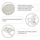 Elm PLUS Outdoor Patio White HDPE Folding Adirondack Chair