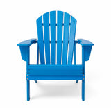 Elm PLUS Outdoor Patio Pacific Blue HDPE Folding Adirondack Chair