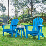 Elm PLUS Outdoor Patio Pacific Blue HDPE Folding Adirondack Chair