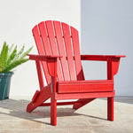 Elm PLUS Outdoor Patio Red HDPE Folding Adirondack Chair