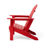 Elm PLUS Outdoor Patio Red HDPE Folding Adirondack Chair