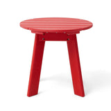 Elm PLUS 20"D Outdoor Patio Red HDPE Round Side Table, End Table, Or Coffee Table