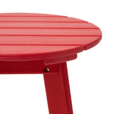 Elm PLUS 20"D Outdoor Patio Red HDPE Round Side Table, End Table, Or Coffee Table