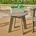 Elm PLUS 20"D Outdoor Patio Tan HDPE Round Side Table, End Table, Or Coffee Table